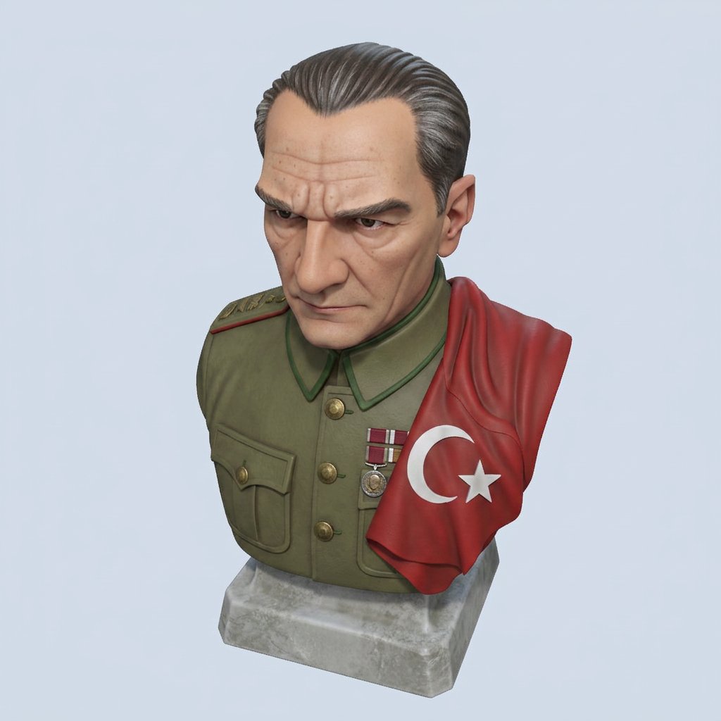 Atatürk Büst (Küçük) boyalı